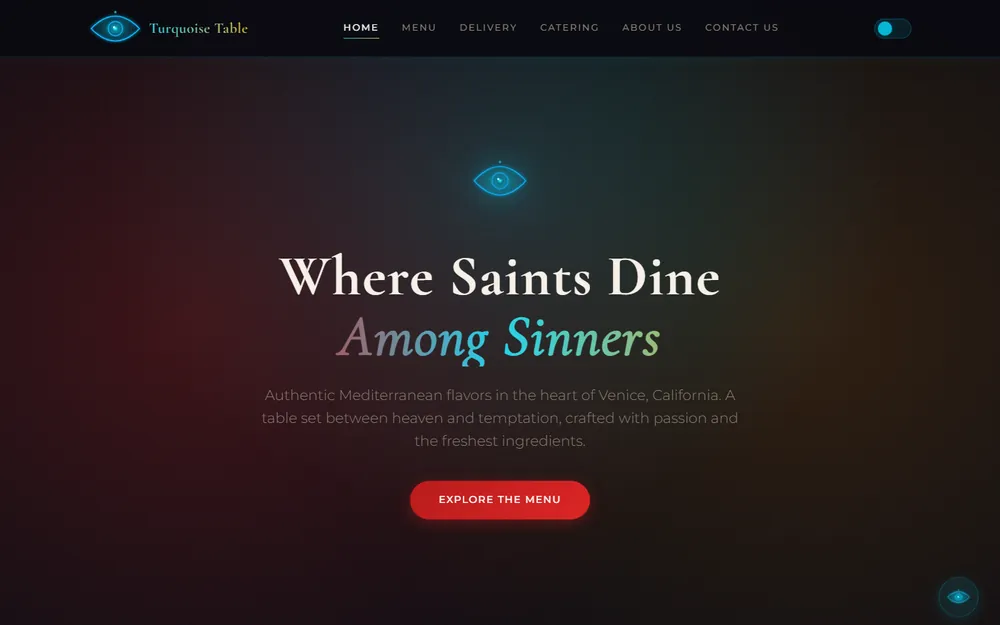 Screenshot of the Turquoise Table homepage